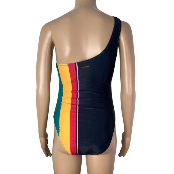 Juicy Couture One Shoulder Black Color Block One Piece Bathing Suit - Picture 4 of 13